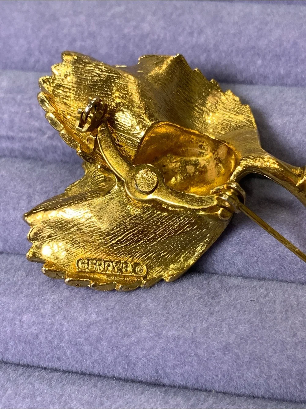 Vintage Gerry’s Gold Tone Leaf Brooch, Signed